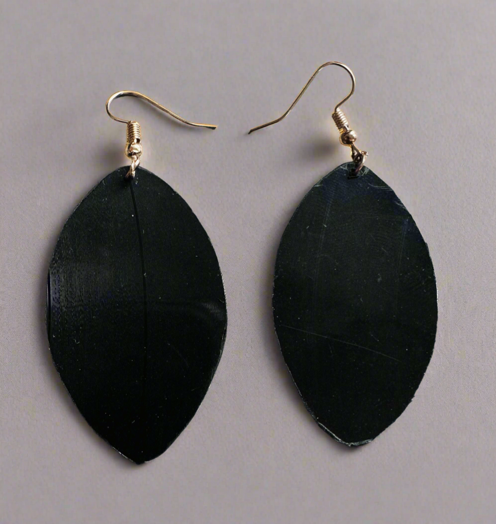 Oval Vinyl Record Earrings